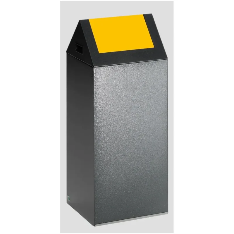Wertstoffsammelgerät WSG 55 S Korpus antik-silber Einwurfklappe gelb