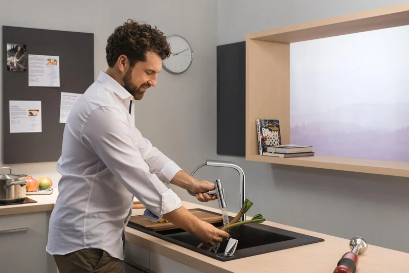 hansgrohe Schneidebrett Nussbaum dunkel F15 – Passend für S51 SilicaTec & S71 Edelstahlspülen