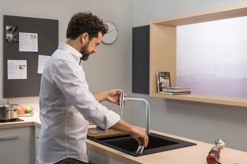 hansgrohe Schneidebrett Nussbaum dunkel F15 – Passend für S51 SilicaTec & S71 Edelstahlspülen