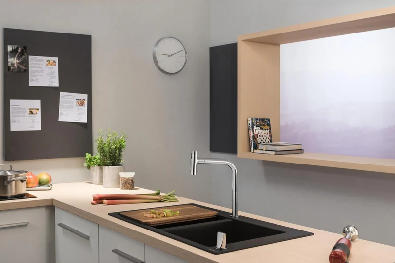 hansgrohe Schneidebrett Nussbaum dunkel F15 – Passend für S51 SilicaTec & S71 Edelstahlspülen