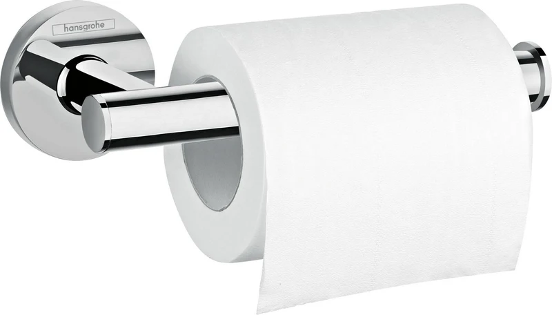 HANSGROHE Logis Universal Papierrollenhalter chrom – Wandmontage, Messing, ohne Deckel