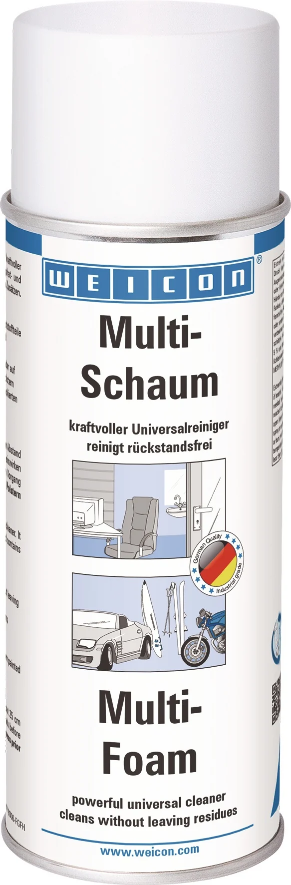 Universalreiniger Multi-Schaum 400 ml Spraydose von WEICON – rückstandslose Reinigung für Metall, Kunststoff, Glas und Keramik