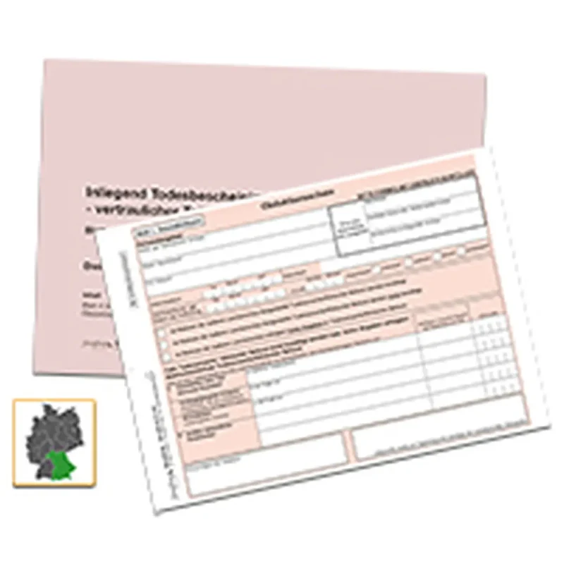 Set Obduktionsschein, A5, 3-fach, einschließlich Kuvert, 50 Set