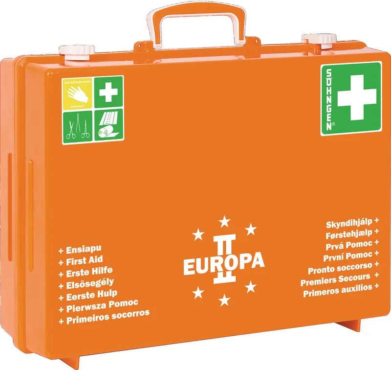 SÖHNGEN Erste Hilfe Koffer EUROPA II DIN 13169-2021 orange ABS-Kunststoff