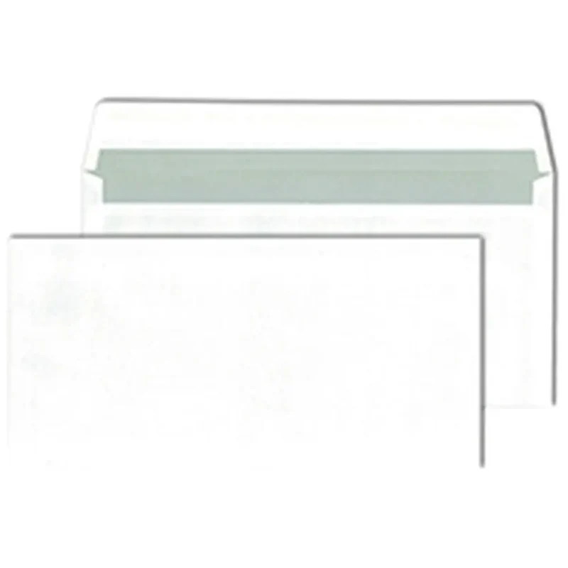 Briefhülle, DIN lang, 110 x 220 mm, weiß, ohne Fenster, haftklebend, 5000 Stück
