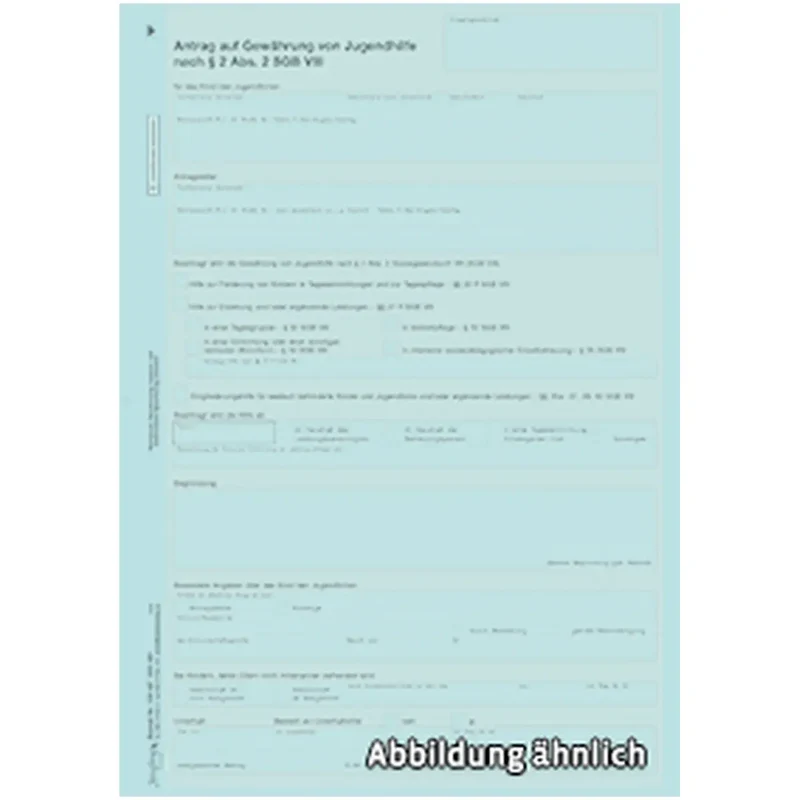 Antrag auf Gewährung von Jugendhilfe nach § 2 Abs. 2 SGB VIII, A4 4-seitig, 300 Stück