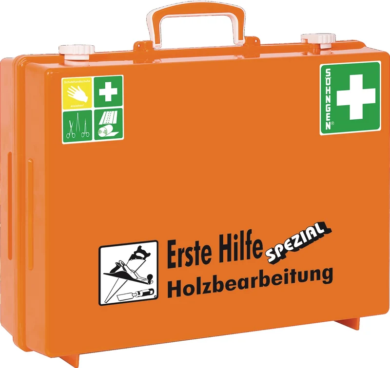 SÖHNGEN Erste Hilfe Koffer Beruf SPEZIAL Holzbearbeitung – DIN 13157-2021 mit Zusatzbefüllung
