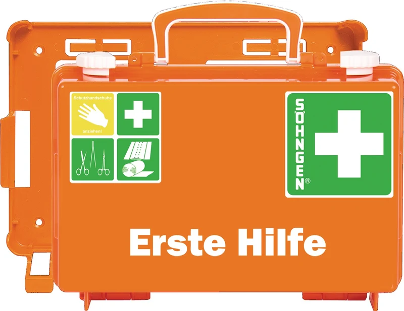 SÖHNGEN Erste Hilfe Koffer klein QUICK-CD DIN 13157-2021 orange – mobil & stationär
