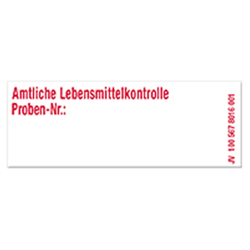 Aufkleber Proben-Nr. 50 x 20 mm 1 Bogen = 4 Stück, 100 Bogen