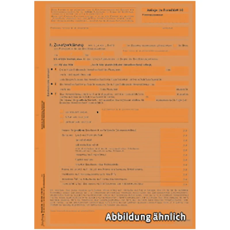 Zusatzerklärung nach § 24 (2) BAföG, A4 orange, 80 Stück