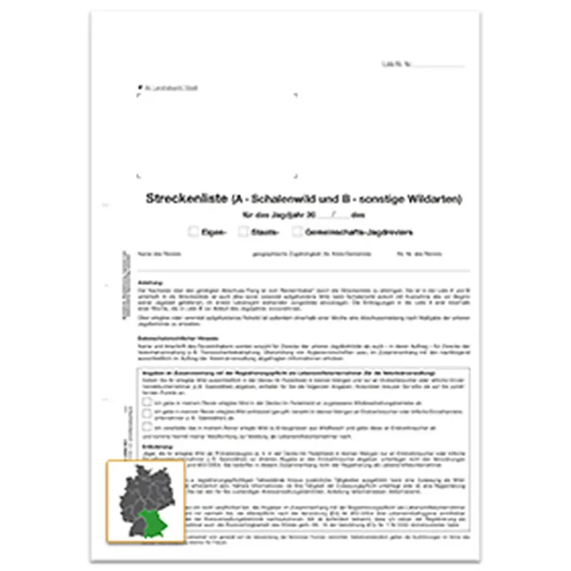 Streckenliste (A und B) - Titelbogen, 80 Stück