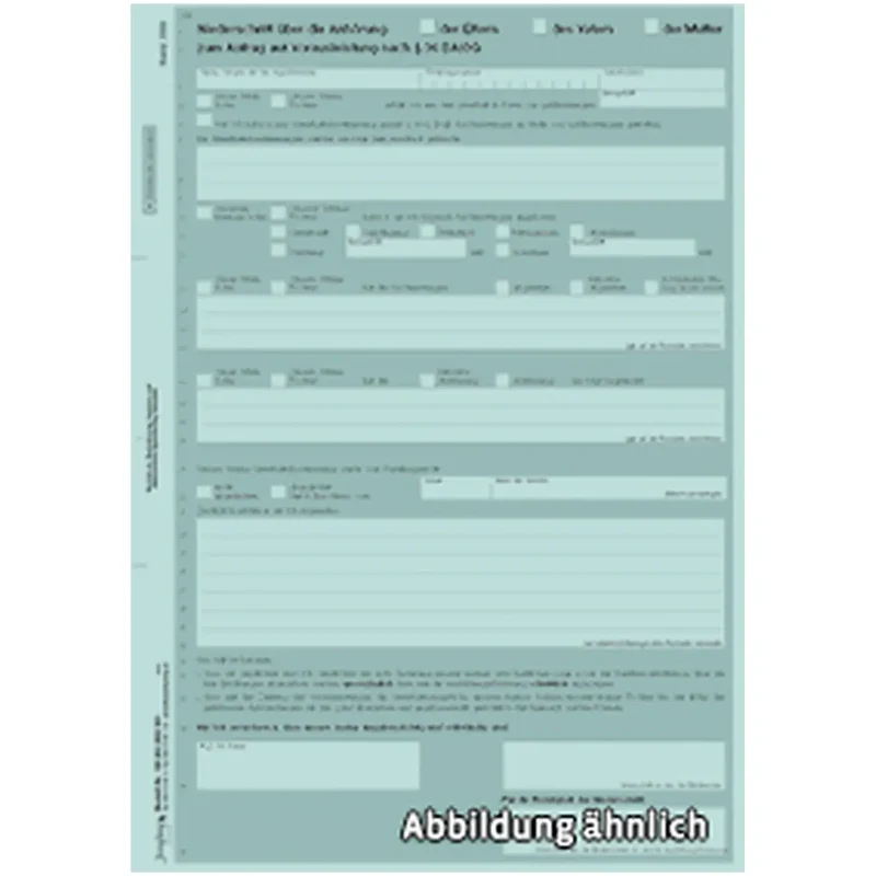 Niederschrift über die Anhörung zum Antrag auf Vorausleistungen (§ 36 BAföG) - Formblatt 8, A4, blau, 100 Stück