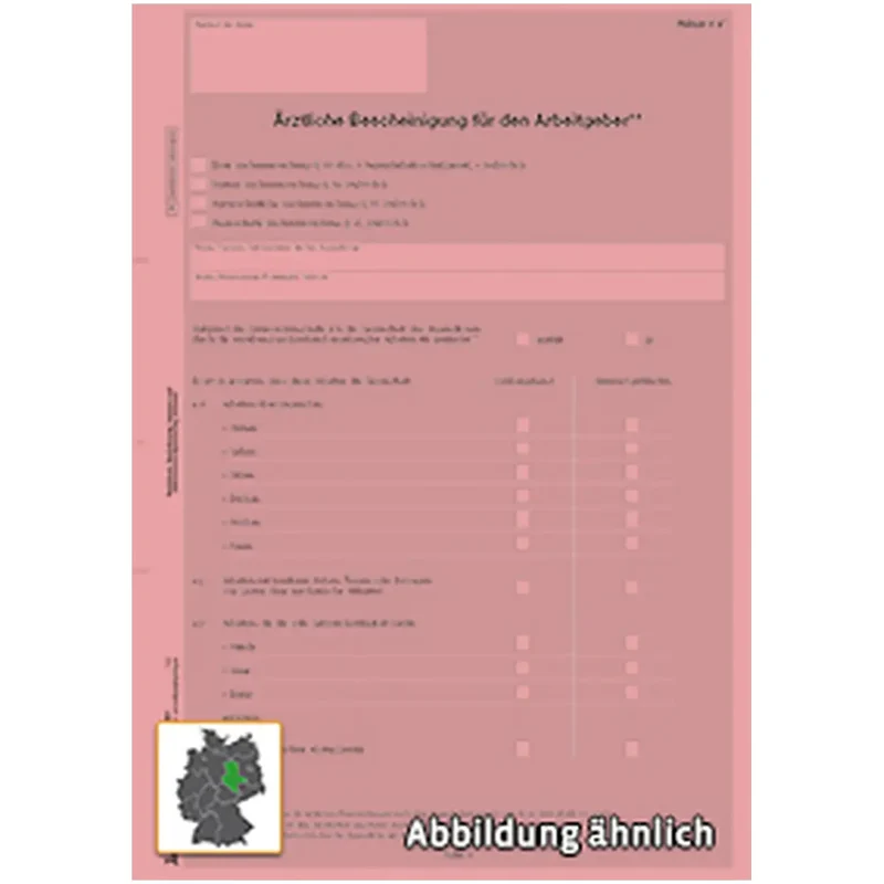 Ärztliche Bescheinigung an Arbeitgeber zur Nachuntersuchung, Anlage 4a; DIN A4, 100 Satz