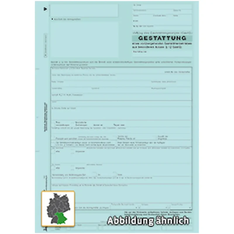 Gestattung § 12 GastG (Bayern), A4 5-fach, 500 Satz