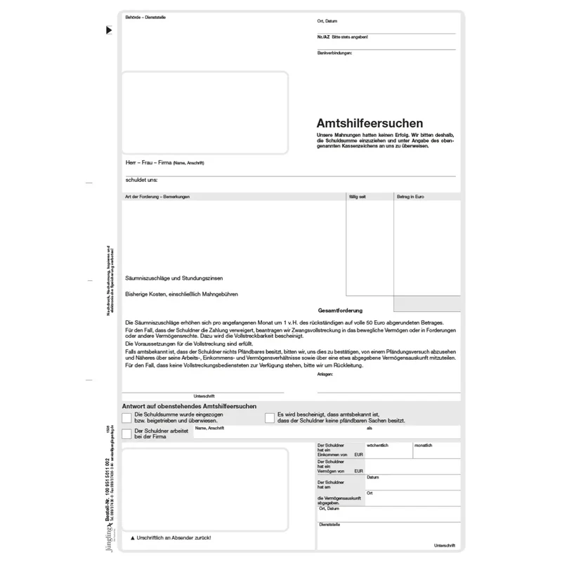Amtshilfeersuchen, A4 2-fach, 25 Satz