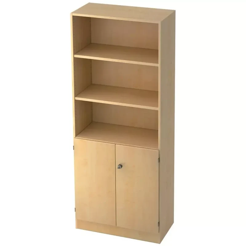 Regal/Schrank - 5OH, 2OH Türen, Sockelblende, Ahorn/Ahorn