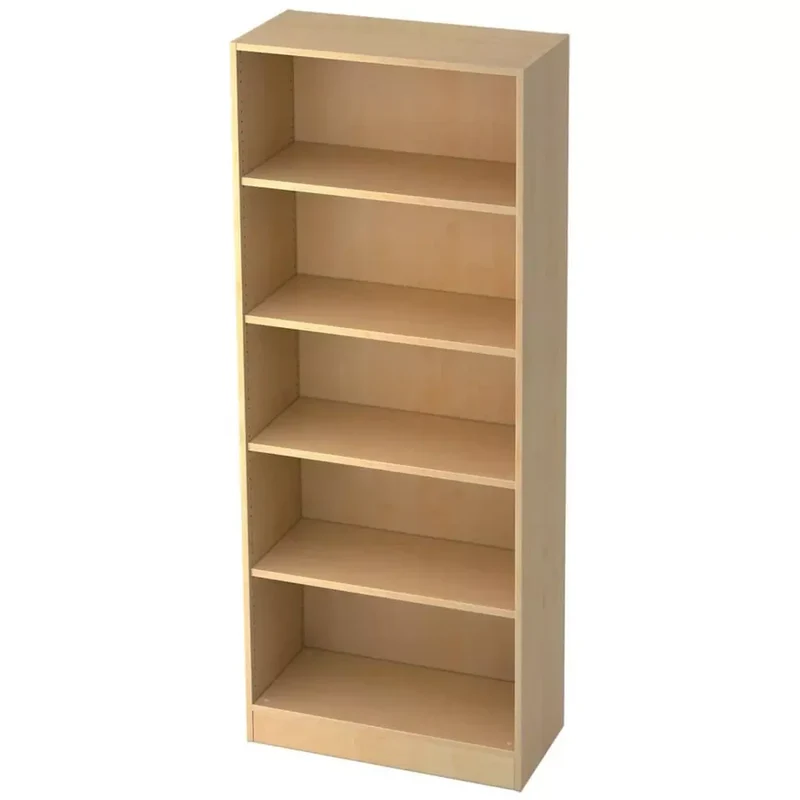 Regal - breit, 5OH, 80 cm breit, Sockelblende, Ahorn