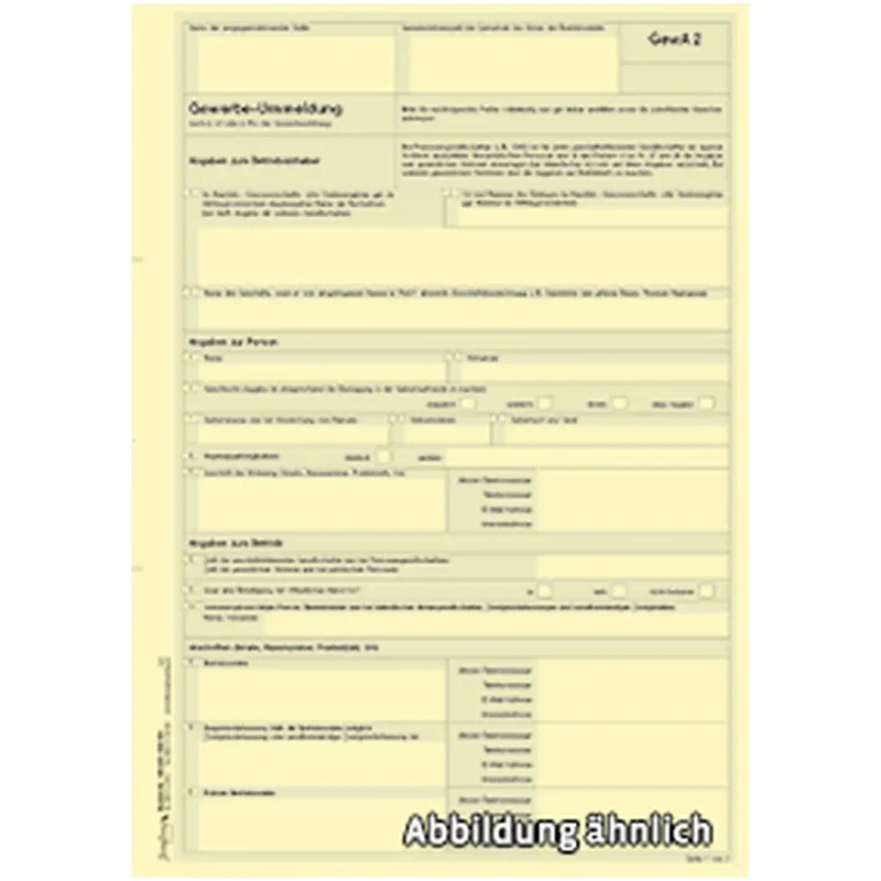 GewA 2 (Gewerbeummeldung), A4, 300 Stück