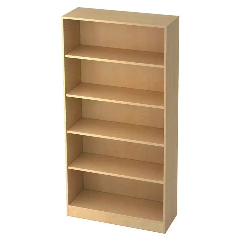 Regal - breit, 5OH, 100 cm breit, Sockelblende, Ahorn, mit Montageservice