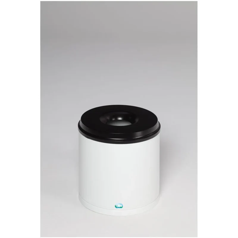 Papierkorb weiß feuersicher 30 L Löschkopf schwarz