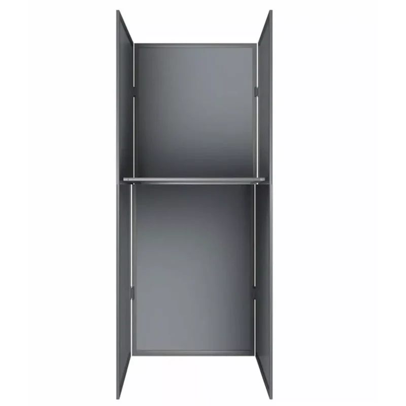 Steh-Wahlkabine, Kunststoff HDF-Platte, Alurahmen, H 1.750 x B 700 x T 500 mm, hellgrau