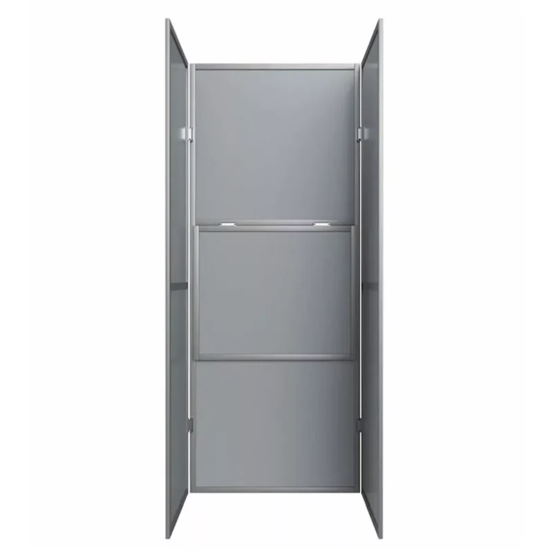Steh-Wahlkabine, Kunststoff HDF-Platte, Alurahmen, H 1.750 x B 700 x T 500 mm, hellgrau
