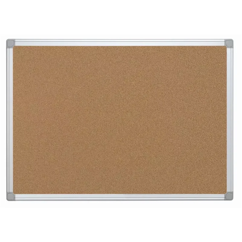 Korkpinntafel - 90 x 60 cm, braun mit Aluminiumrahmen
