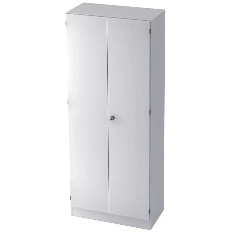 Garderobenschrank - 80 x 200,4 x 42 cm, Konstruktionsboden/Kleiderstange/Sockelblende, Weiß/Weiß