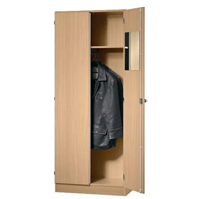 Garderobenschrank - 80 x 200,4 x 42 cm, Konstruktionsboden/Kleiderstange/Sockelblende, Ahorn/Ahorn, mit Montageservice