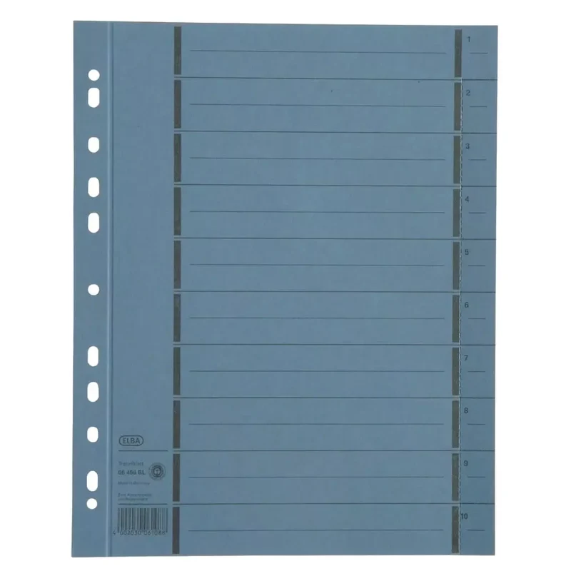 Trennblätter mit Perforation - A4 Überbreite, blau, 1000 Stück