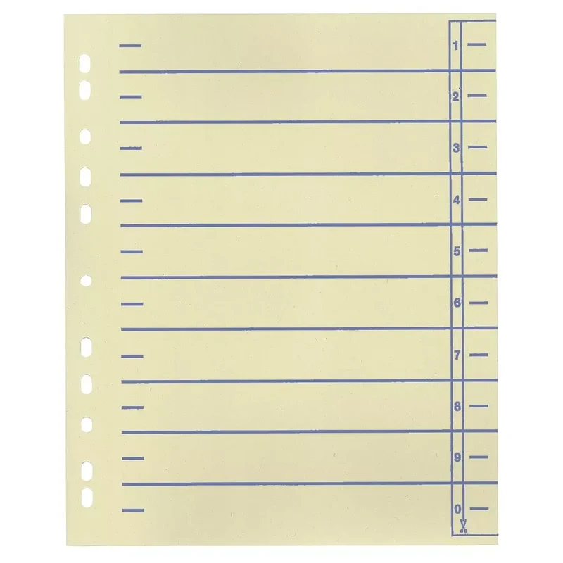Trennblätter - A4 Überbreite, blau, farbiger Organisationsdruck, 100 Stück