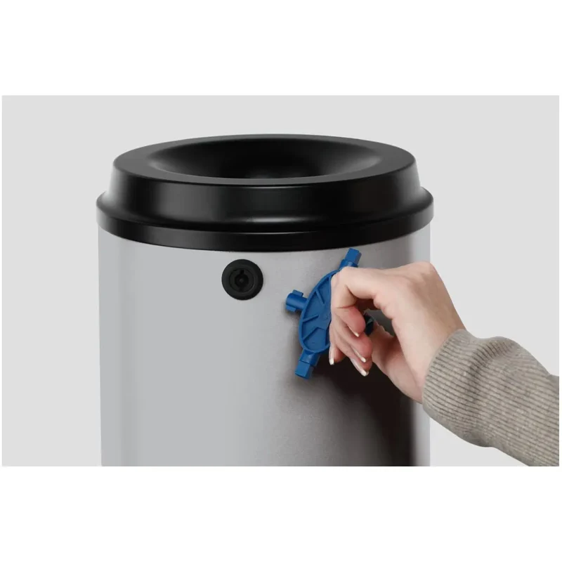 Papierkorb 24 Liter mit Wandhalterung silber