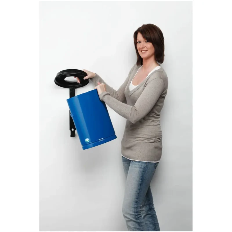 Papierkorb 15 Liter mit Wandhalterung enzianblau