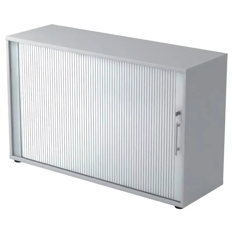 Rollladenschrank - 2OH, 120 cm, Relinggriff, Grau/Silber, mit Montageservice