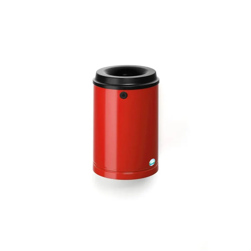 Papierkorb 15 Liter mit Wandhalterung rot