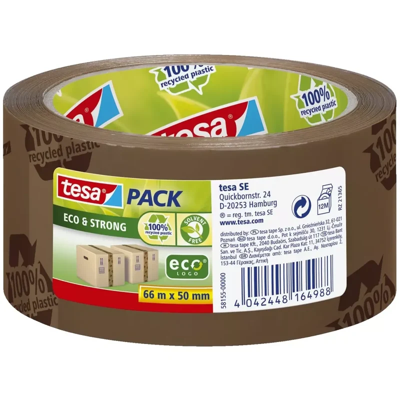 Verpackungsklebeband tesapack® Eco & Strong - PP, 66 m x 50 mm, braun