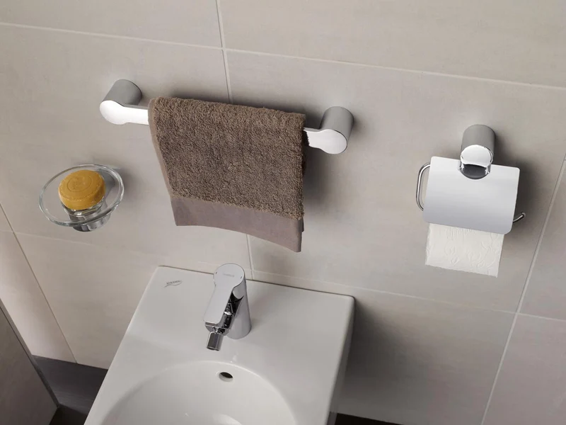 EMCO Papierhalter fino 00100 mit Deckel – Chrom, verdeckte Befestigung, Zamak