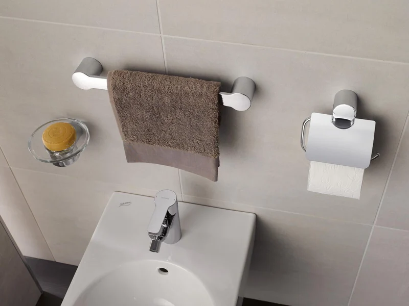 EMCO Papierhalter fino 00100 mit Deckel – Chrom, verdeckte Befestigung, Zamak