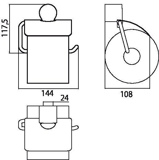EMCO Papierhalter fino 00100 mit Deckel – Chrom, verdeckte Befestigung, Zamak