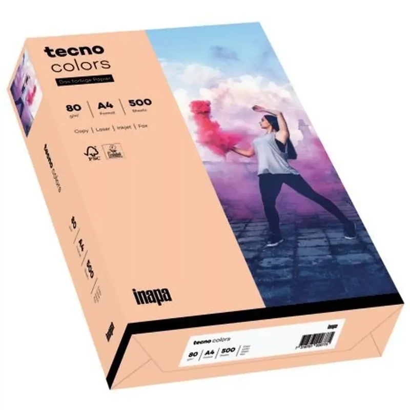 Multifunktionspapier tecno® colors - A4, 80 g/qm, lachs, 500 Blatt