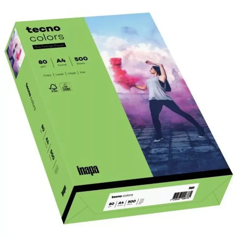 Multifunktionspapier tecno® colors - A4, 80 g/qm, grün, 500 Blatt