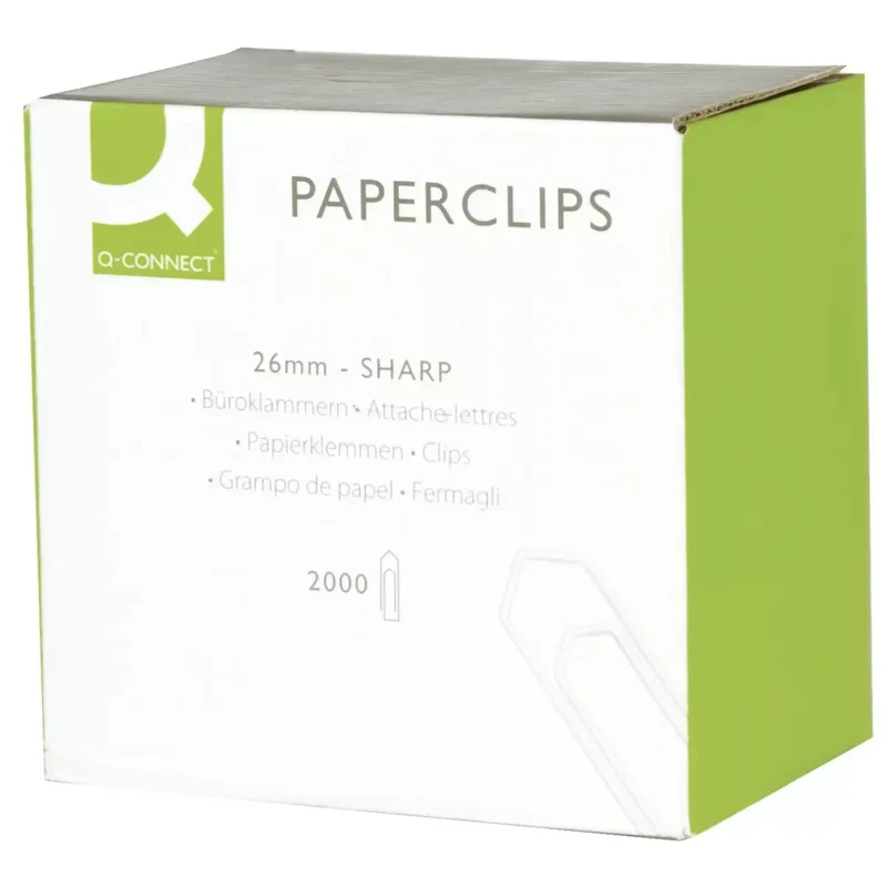 Büroklammern, 26 mm glatt, 2000 Stück