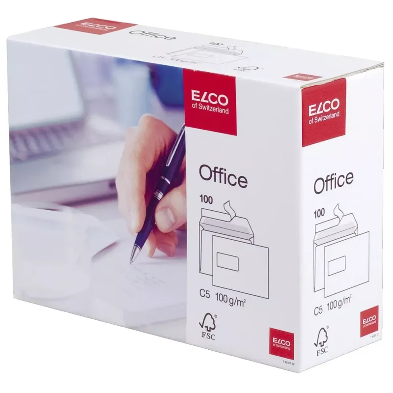 Briefumschlag Office in Shop Box - C5, hochweiß, haftklebend, mit Fenster, 100 g/qm, 100 Stück