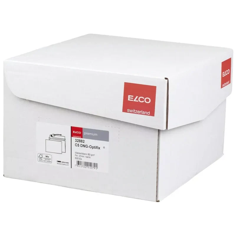 Briefumschlag Office Box mit Deckel - C5, weiß, haftklebend, ohne Fenster, 80 g/qm, 500 Stück
