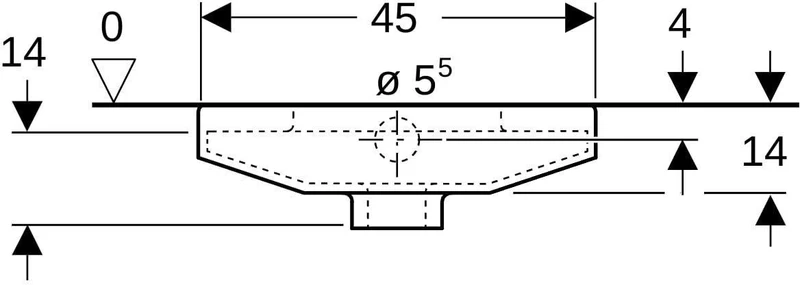 Geberit Publica Hock-WC 45x60 cm weiß – Sanitärkeramik für bodenebene Installation