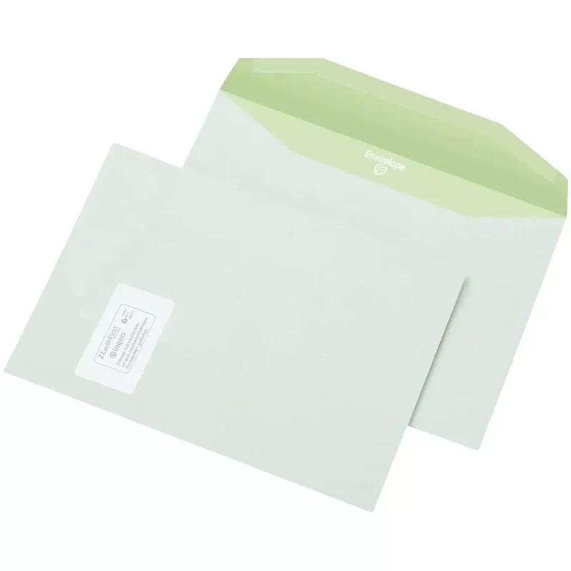 Kuvertierumschlag - C4, gummiert, 90 g/qm, mit Fenster, 500 Stück