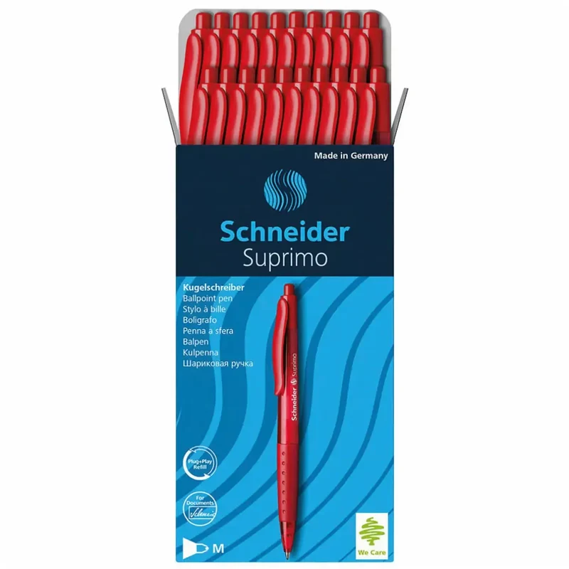 Kugelschreiber Schneider Suprimo rot, Schreibfarbe rot - 20 Stück