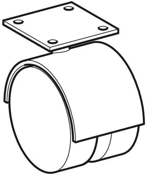 GEBERIT Rolle für Hocker fahrbar – Passgenaues Zubehör für Renova Comfort/Silk Hocker