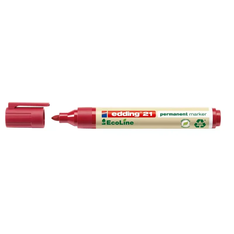 21 Permanentmarker EcoLine - 1,5 - 3 mm, rot, nachfüllbar