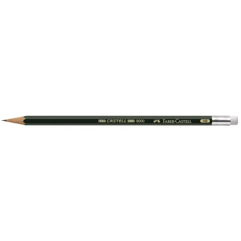 Bleistift CASTELL® 9000 mit Radierer HB, Schaftfarbe: dunkelgrün